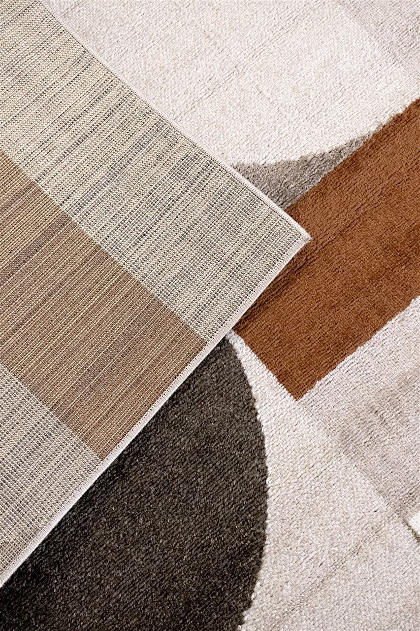 Tappeto Moderno BROOKLYN A Marrone Terra | Stile Geometrico