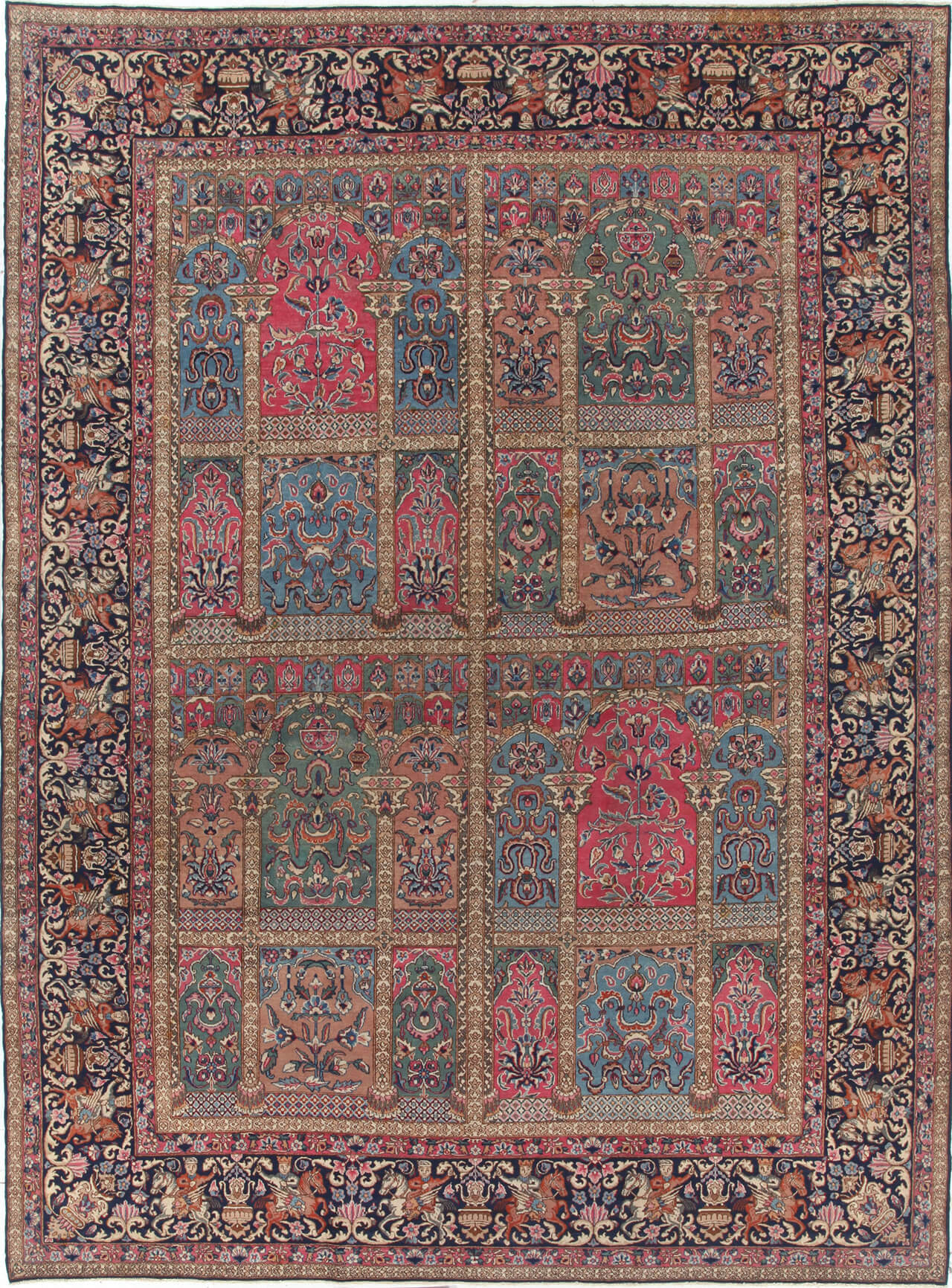 Tappeto Kerman Antico Persiano Autentico | Annodato a Mano 330x240cm