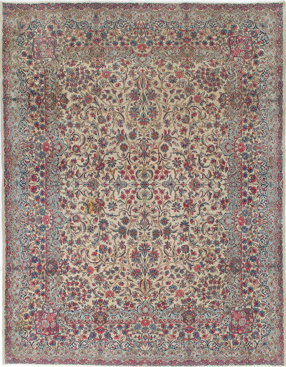Tappeto Kerman Antico Persiano Autentico | Annodato a Mano 307x240cm