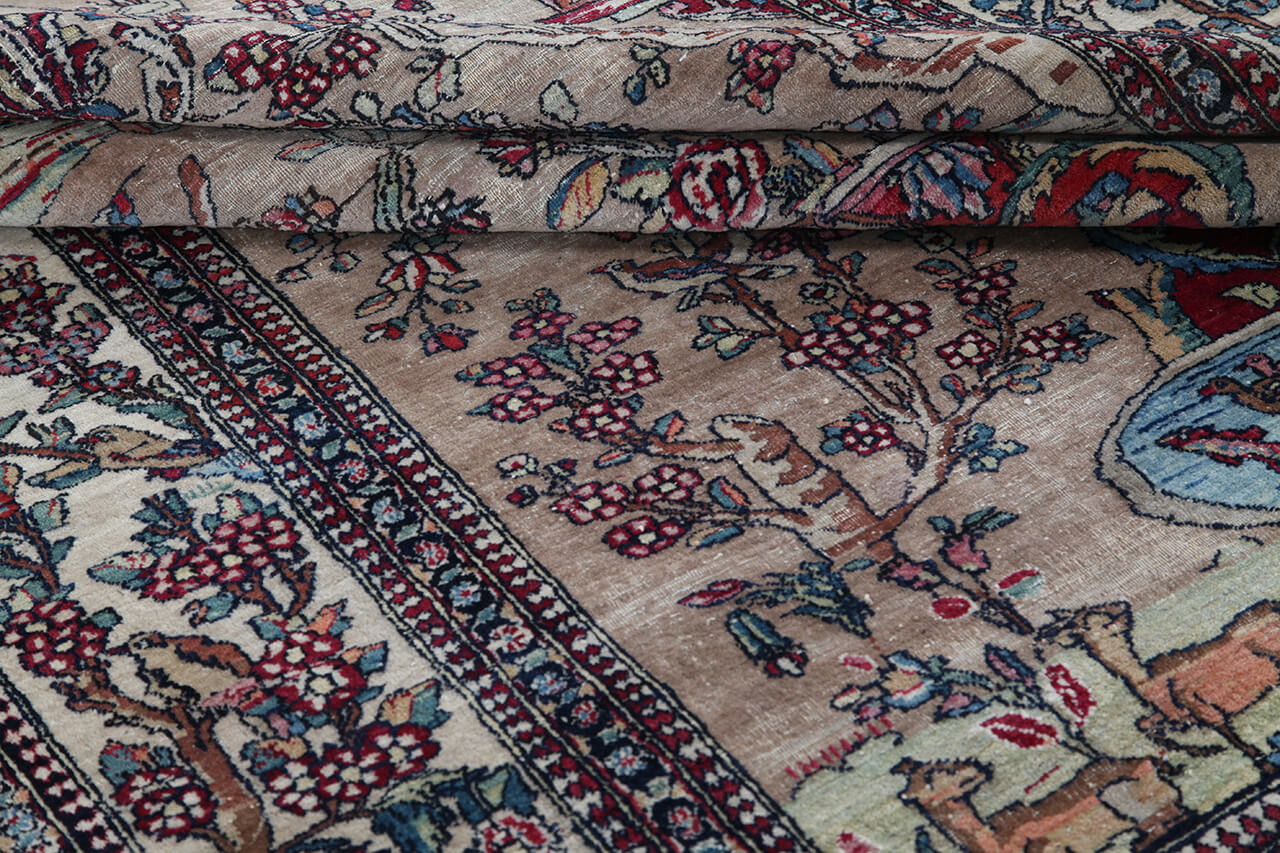 Authentic Antique Persian Isfahan Rug | Hand-Knotted 200x130cm