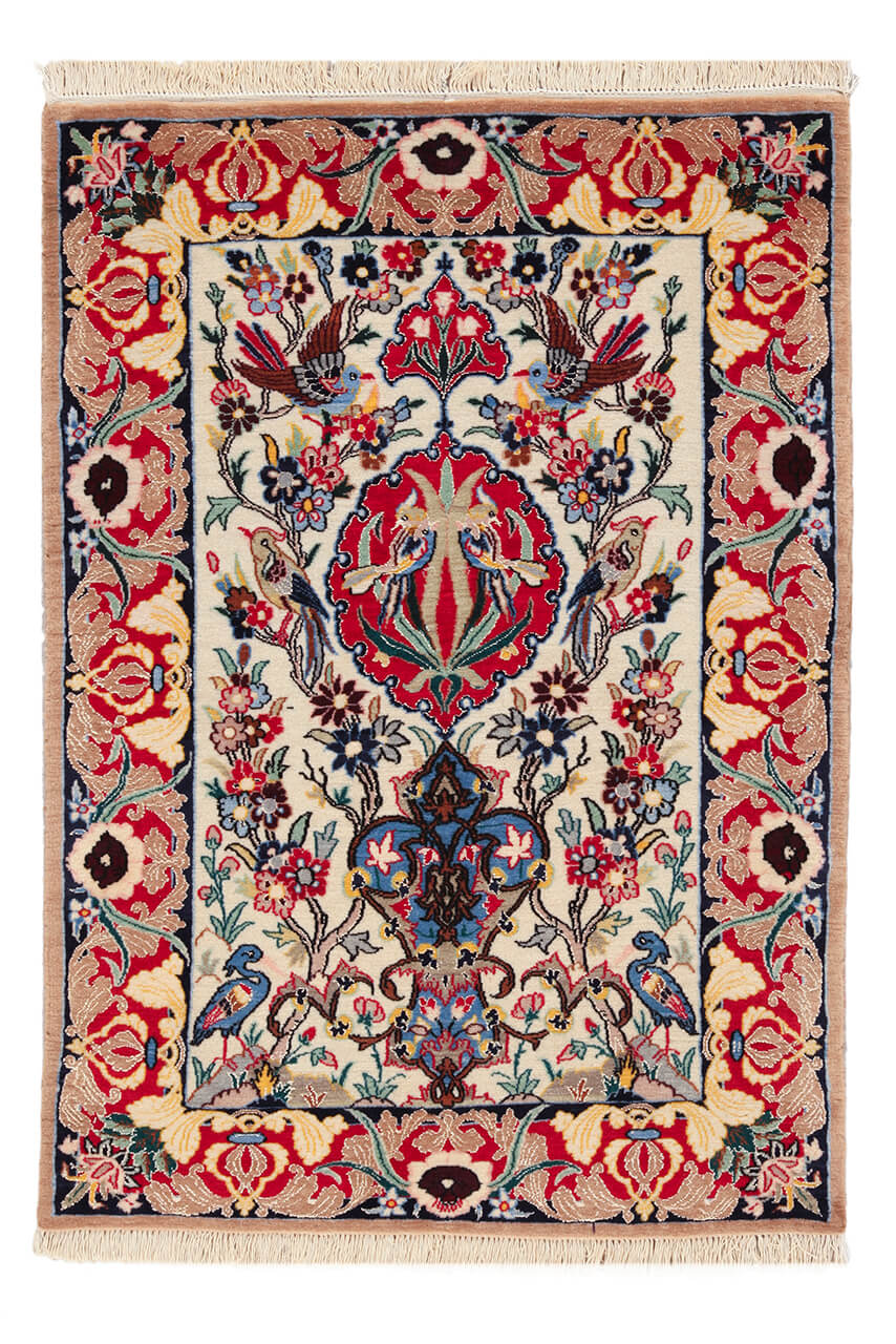 Persian Isfahan Silk & Wool Rug 98_69 cm
