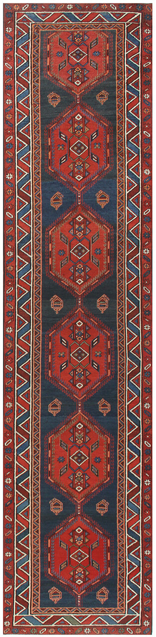 Authentic Antique Persian Malayer Rug | Hand-Knotted 390x87cm