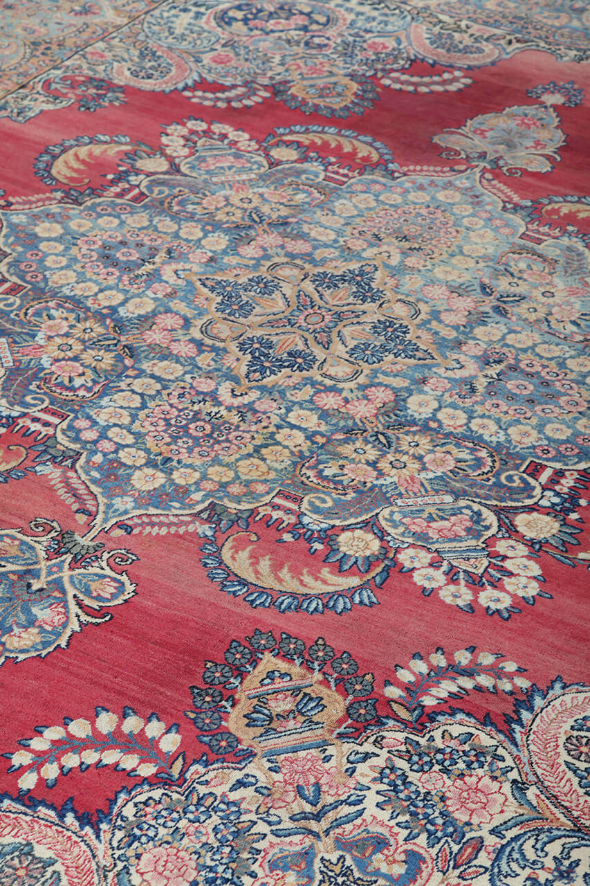 Tappeto Kerman Antico Persiano Autentico | Annodato a Mano 350x280cm