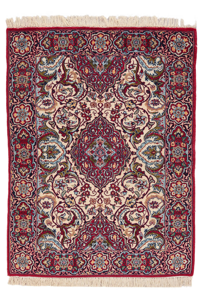 Persian Isfahan Silk & Wool Rug 93_70 cm
