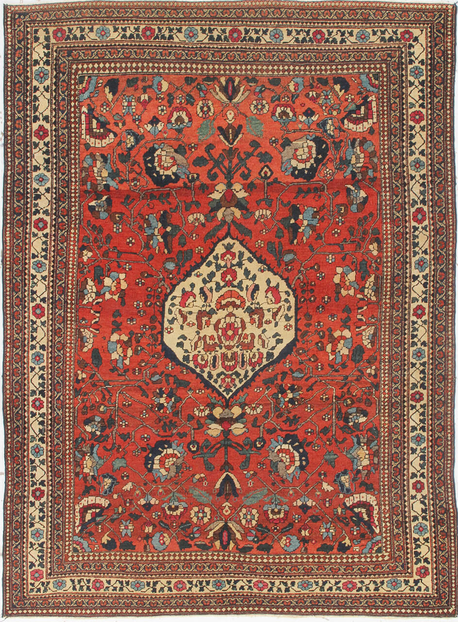 Tappeto Isfahan Antico Persiano Autentico | Annodato a Mano 195x140cm