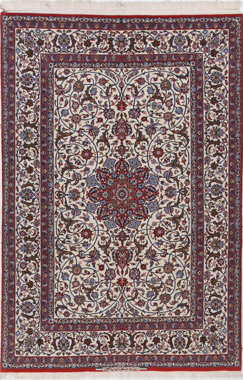 Persian Isfahan Silk & Wool Rug 225_154 cm