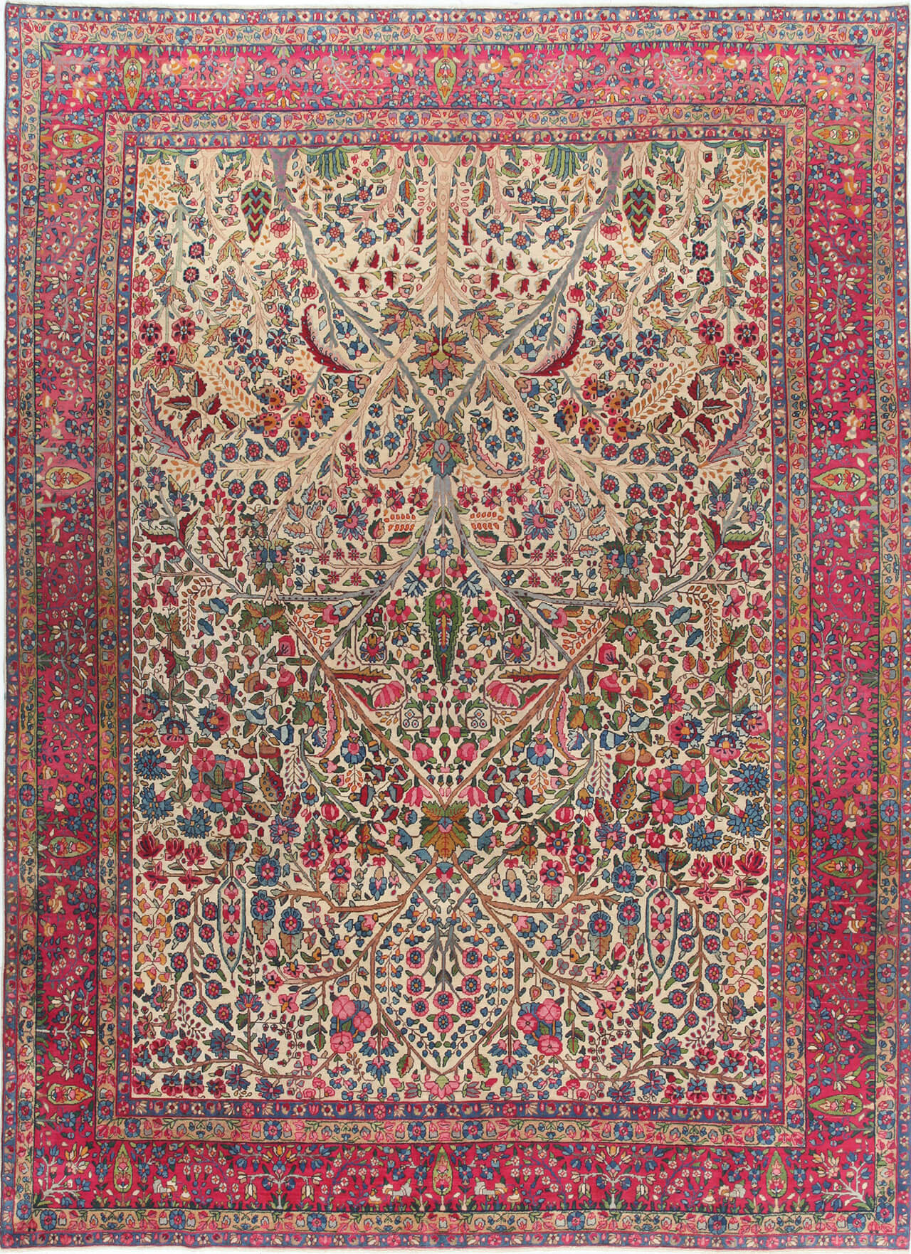 Tappeto Kerman Antico Persiano Autentico | Annodato a Mano 365x260cm