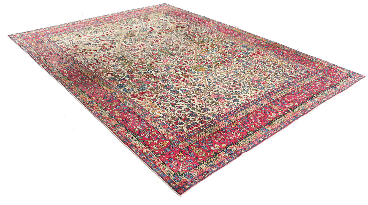 Tappeto Kerman Antico Persiano Autentico | Annodato a Mano 365x260cm