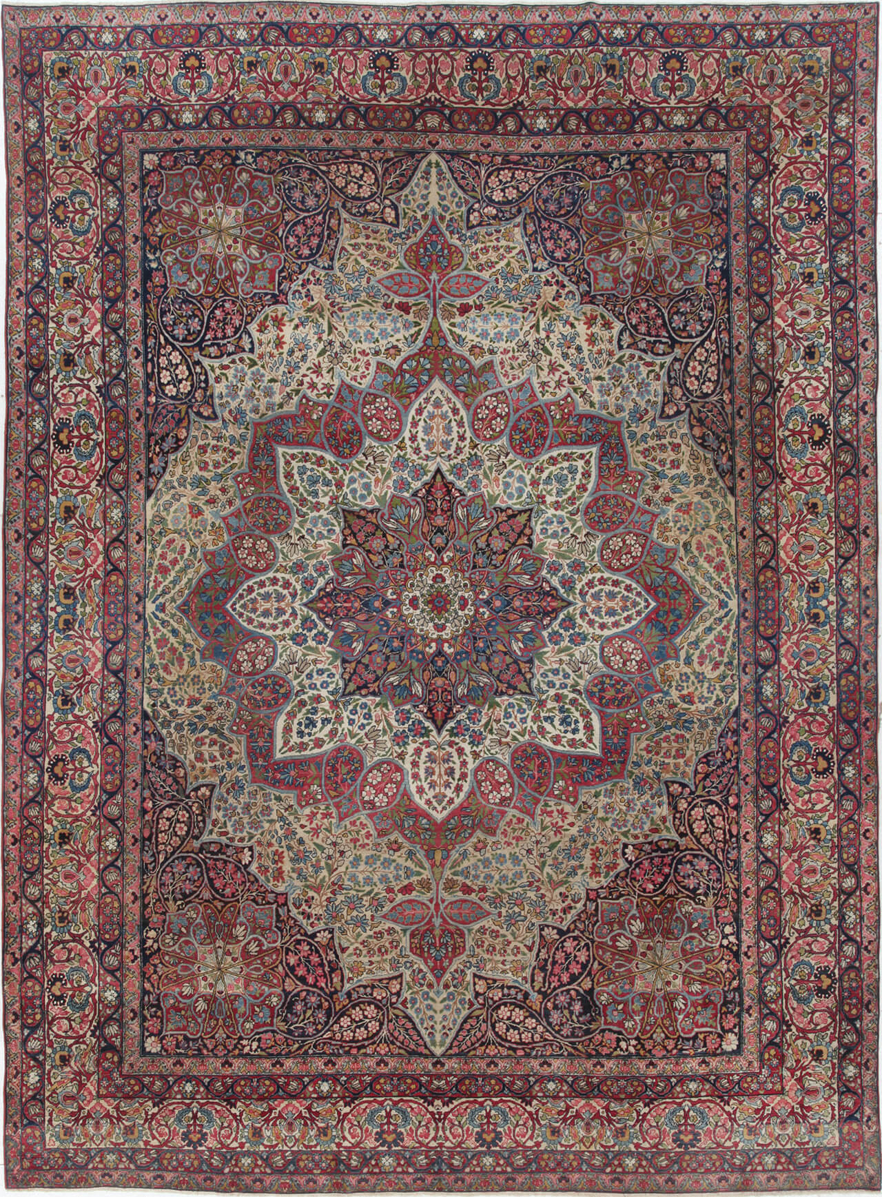 Tappeto Kerman Antico Persiano Autentico | Annodato a Mano 375x270cm