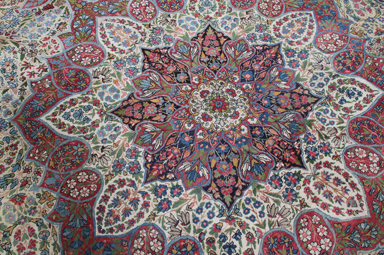 Tappeto Kerman Antico Persiano Autentico | Annodato a Mano 375x270cm