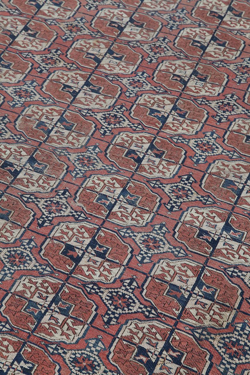 Antique Bouchara Oriental Rug: Authentic Turkmen Rug 339x226cm