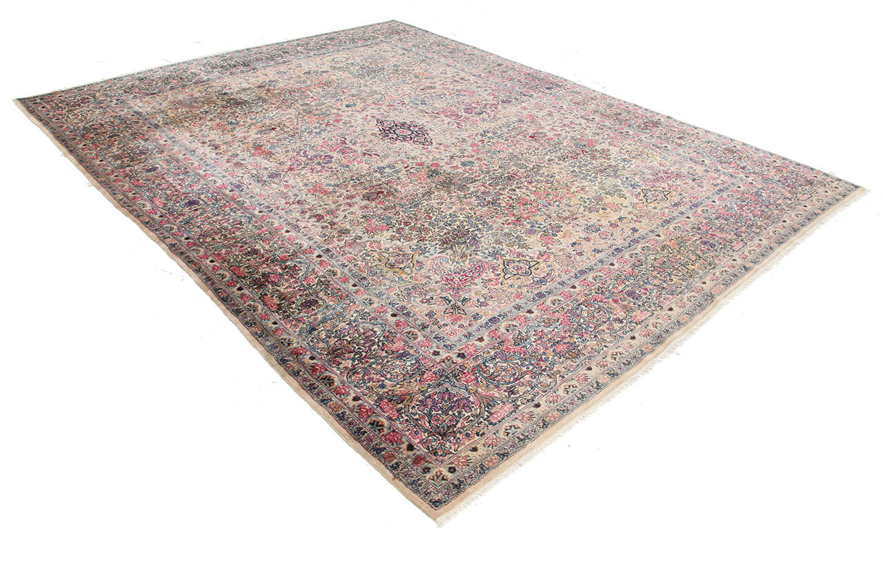 Tappeto Kerman Antico Persiano Autentico | Annodato a Mano 355x260cm