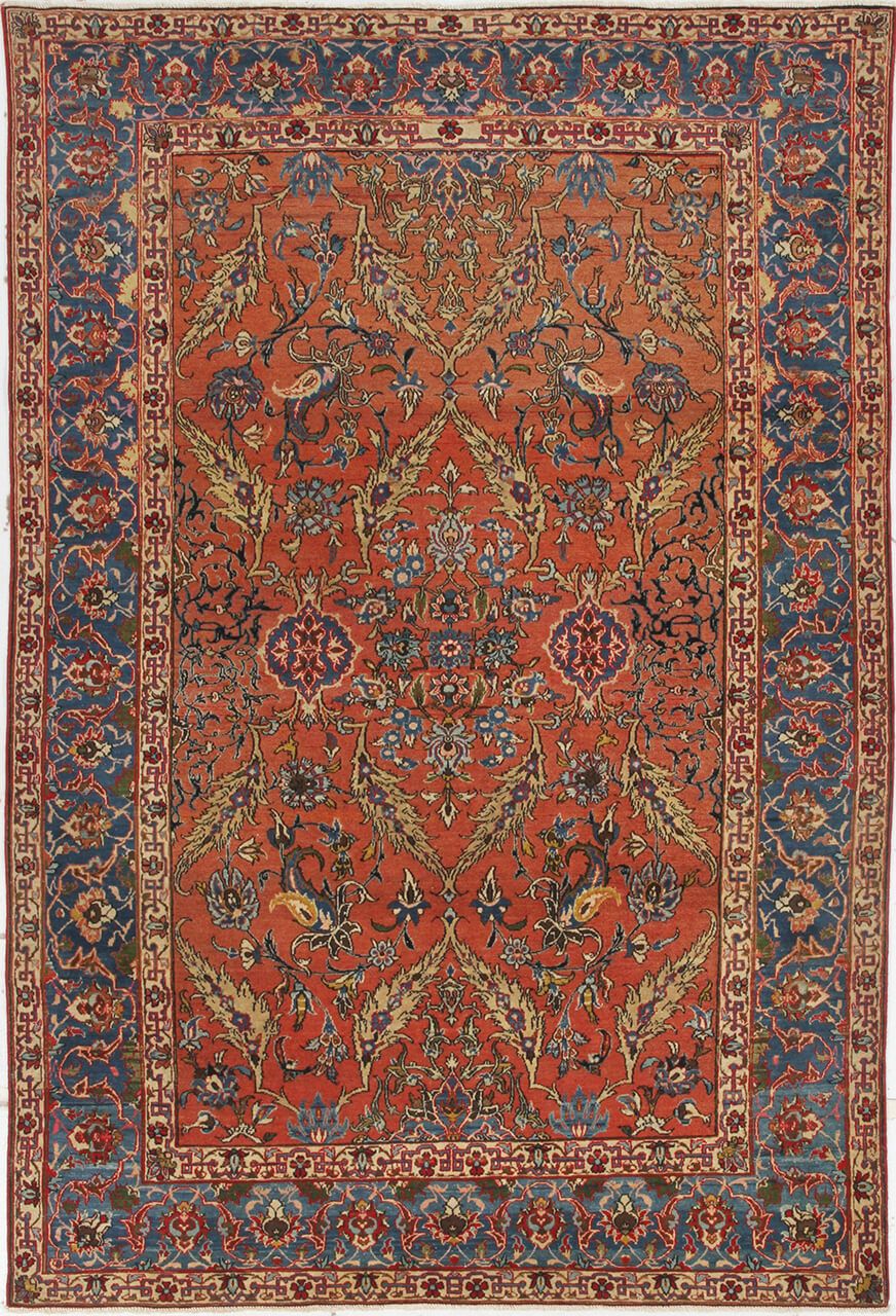 Tappeto Isfahan Antico Persiano Autentico | Annodato a Mano 187x140cm