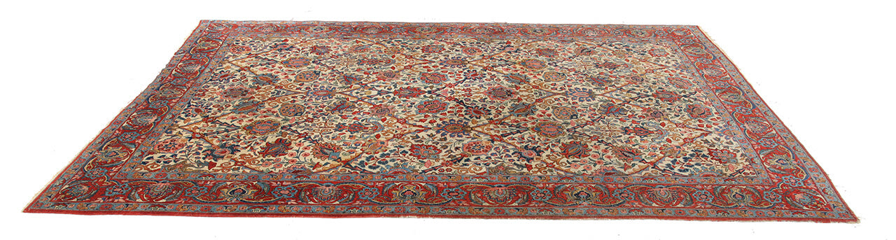 Tappeto Isfahan Antico Persiano Autentico | Annodato a Mano 305x210cm