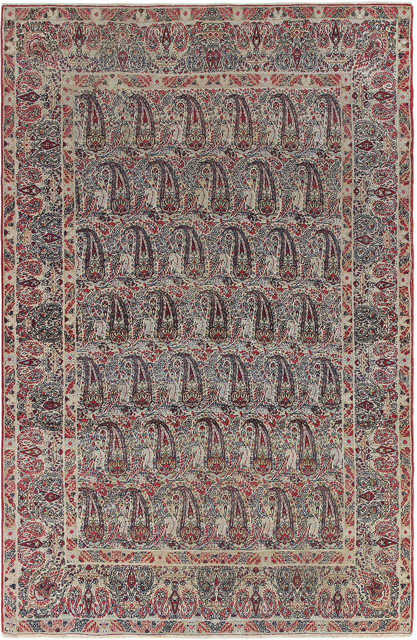 Authentic Antique Persian Kerman Rug | Hand-Knotted 202x133cm