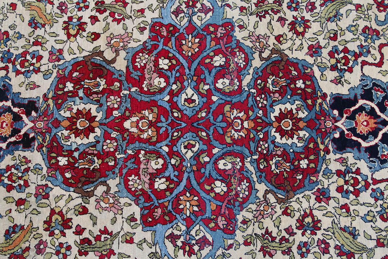 Authentic Antique Persian Isfahan Rug | Hand-Knotted 216x140cm