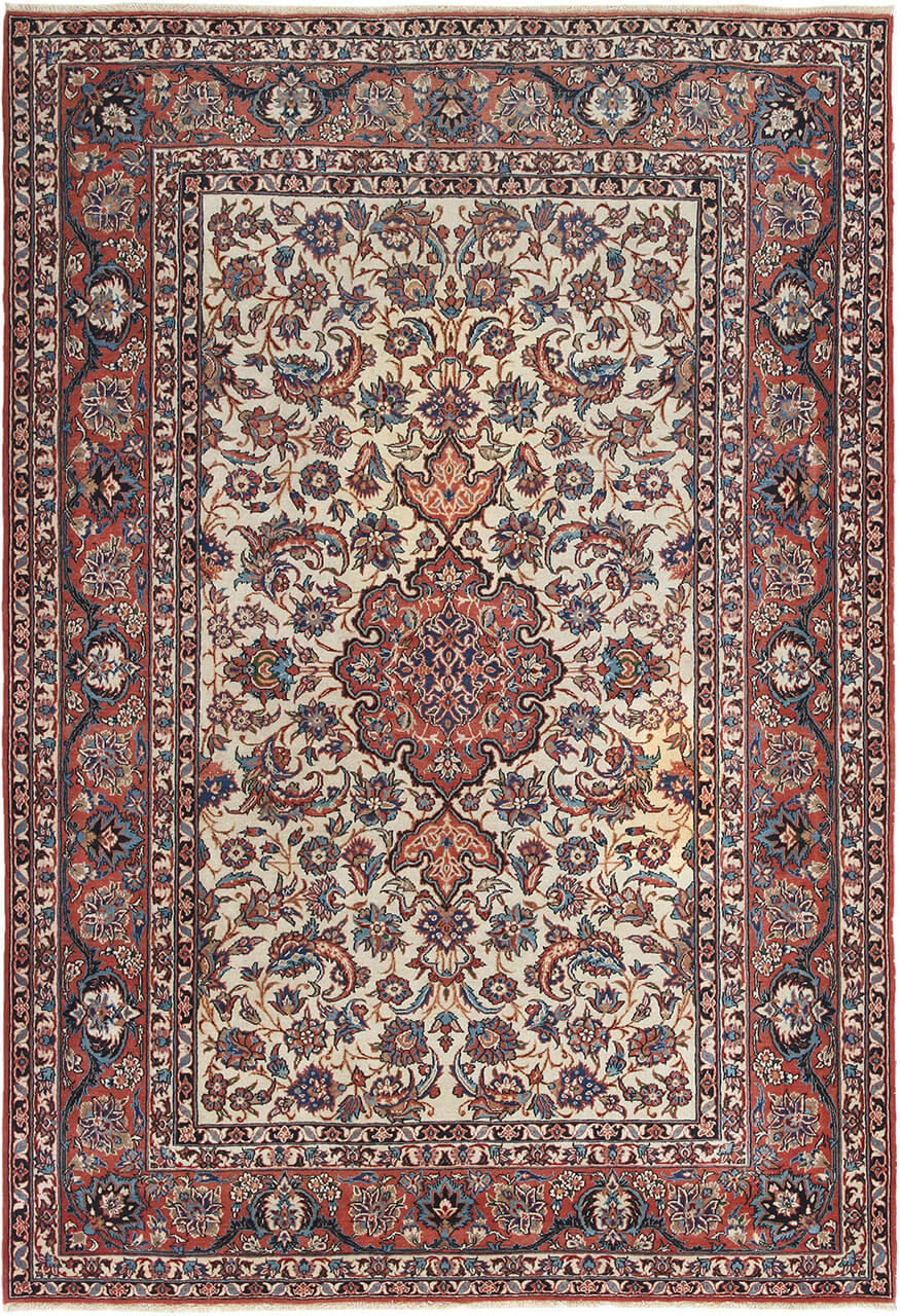 Authentic Antique Persian Isfahan Rug | Hand-Knotted 212x147cm