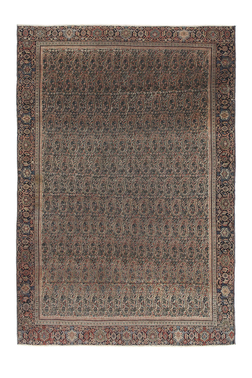 Authentic Antique Persian Farahan Rug | Hand-Knotted 198x124cm