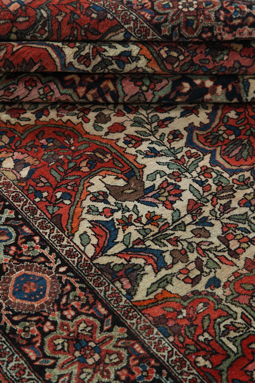 Authentic Antique Persian Farahan Rug | Hand-Knotted 219x127cm