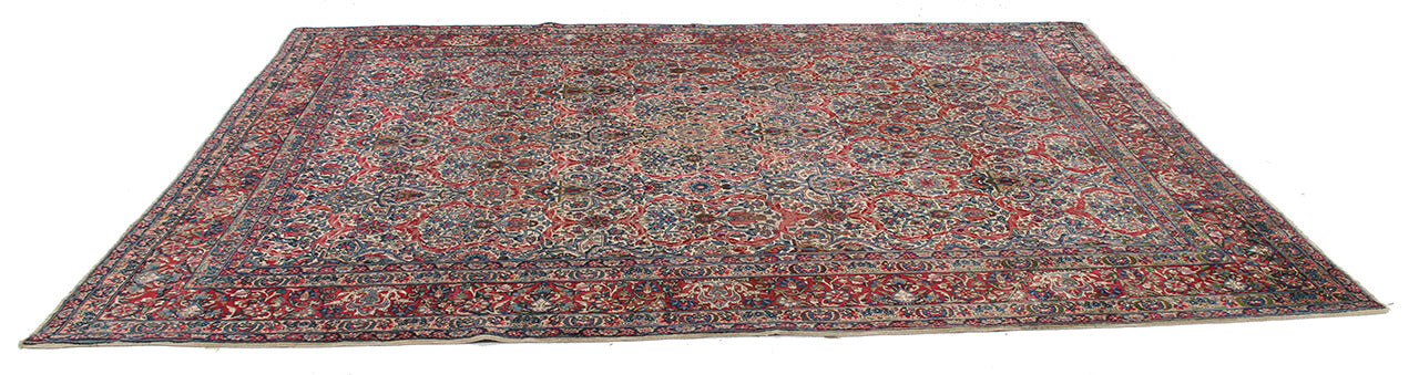Tappeto Kerman Antico Persiano Autentico | Annodato a Mano 367x272cm