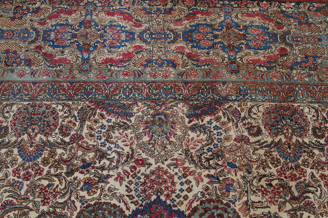 Tappeto Kerman Antico Persiano Autentico | Annodato a Mano 611x338cm