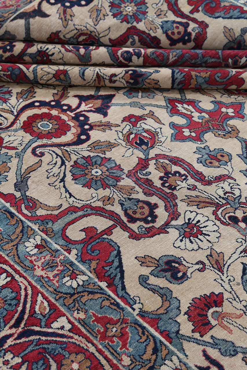 Tappeto Isfahan Antico Persiano Autentico | Annodato a Mano 389x273cm