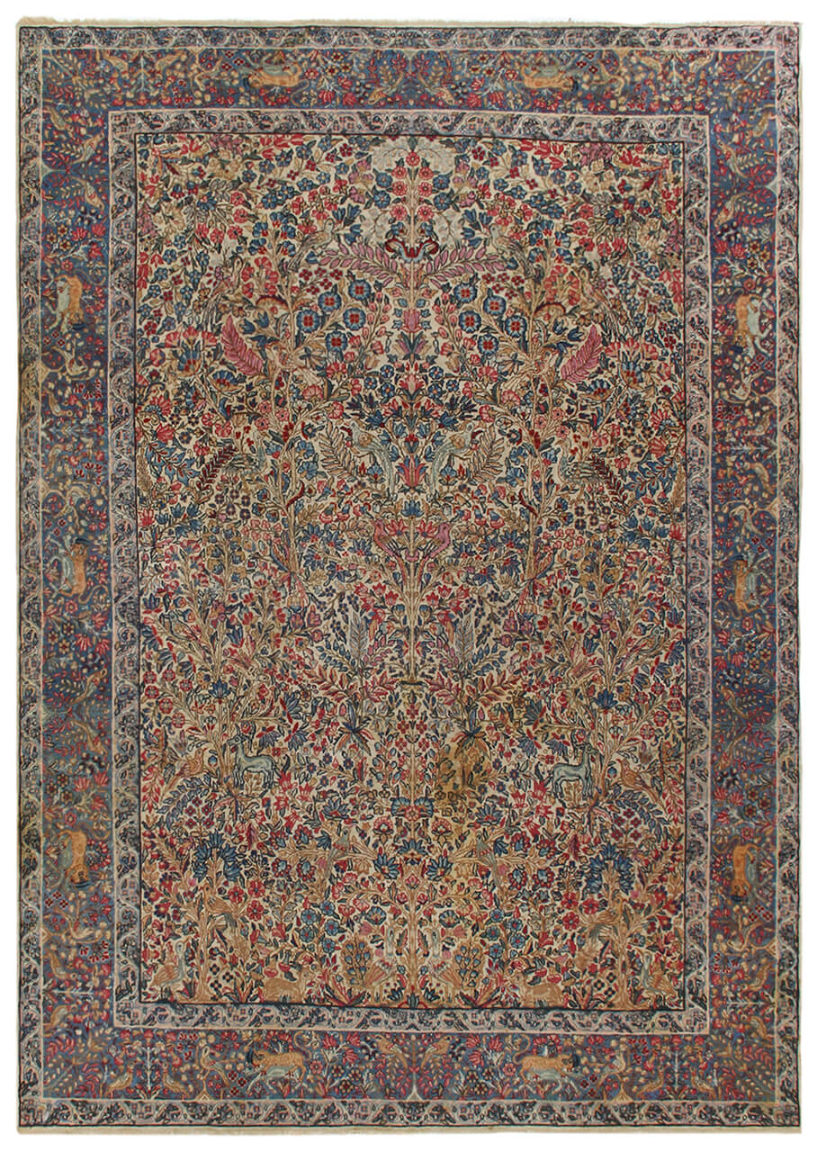 Tappeto Kerman Antico Persiano Autentico | Annodato a Mano 291x208cm
