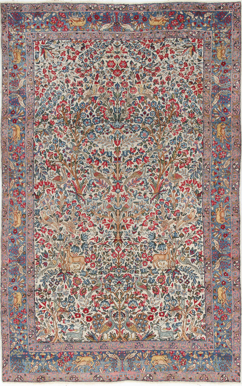 Tappeto Kerman Antico Persiano Autentico | Annodato a Mano 201x128cm