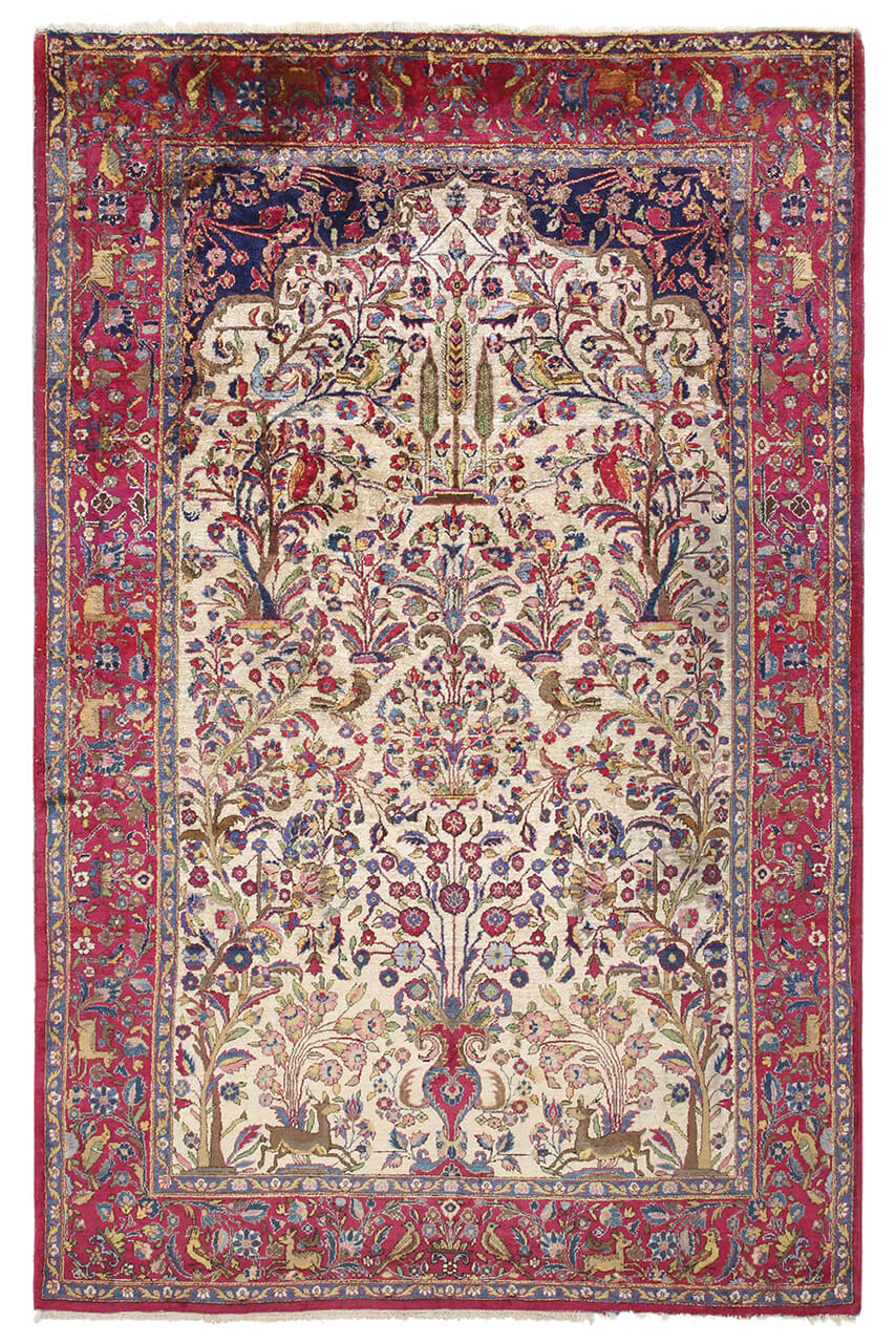 Tappeto Isfahan Antico Persiano Autentico | Annodato a Mano 203x129cm