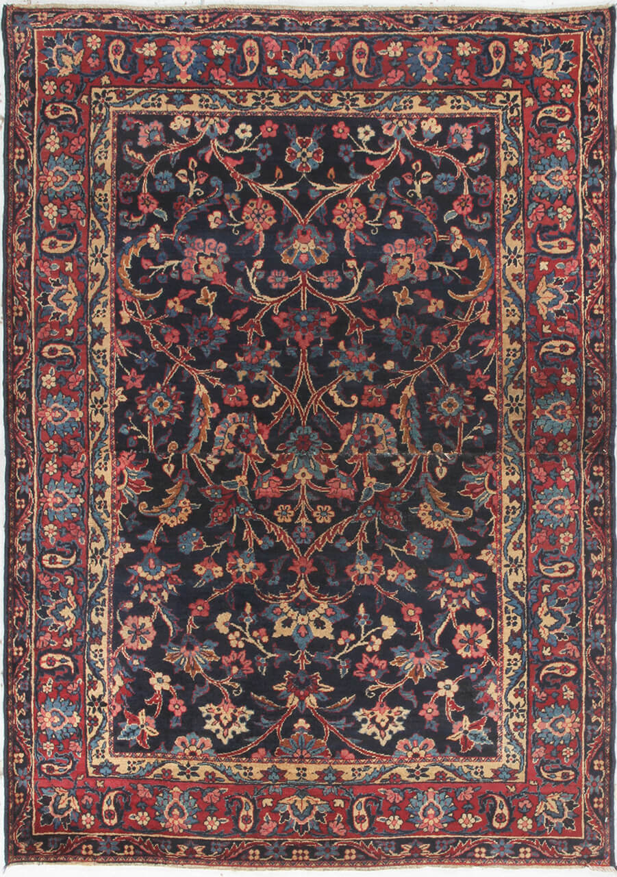 Tappeto Kerman Antico Persiano Autentico | Annodato a Mano 123x97cm