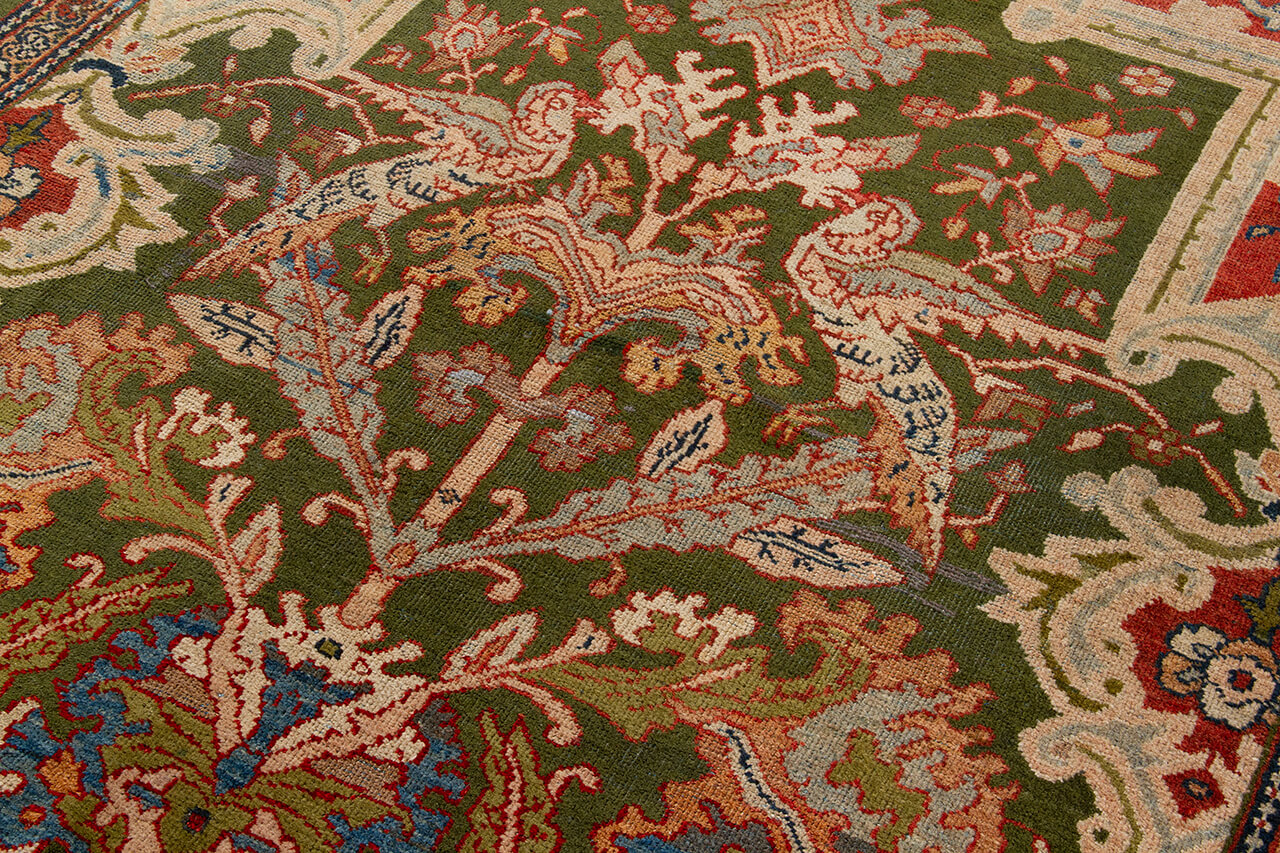 Tappeto Mahal Antico Persiano Autentico | Annodato a Mano 361x186cm