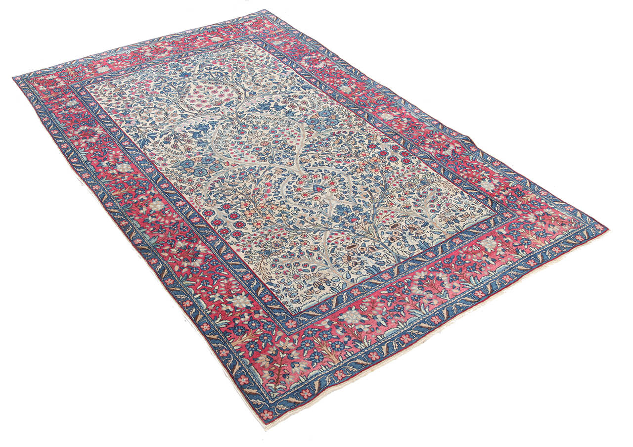 Tappeto Kerman Antico Persiano Autentico | Annodato a Mano 200x120cm