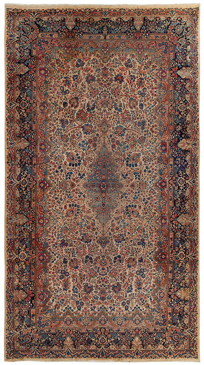 Tappeto Kerman Antico Persiano Autentico | Annodato a Mano 540x270cm