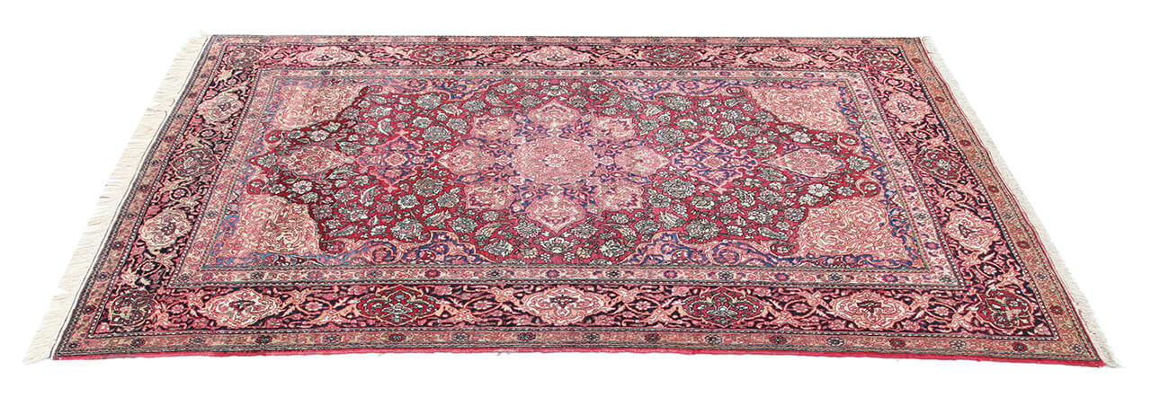 Tappeto Isfahan Antico Persiano Autentico | Annodato a Mano 217x133cm