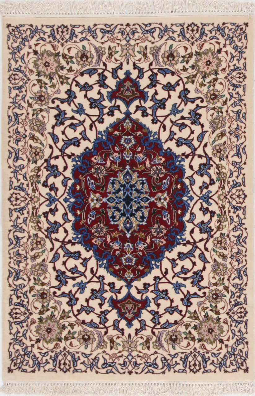 Persian Isfahan Silk & Wool Rug 118_82 cm