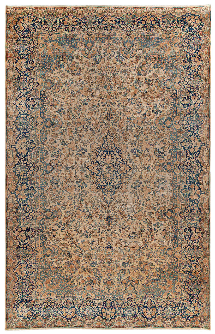 Tappeto Kerman Antico Persiano Autentico | Annodato a Mano 528x336cm