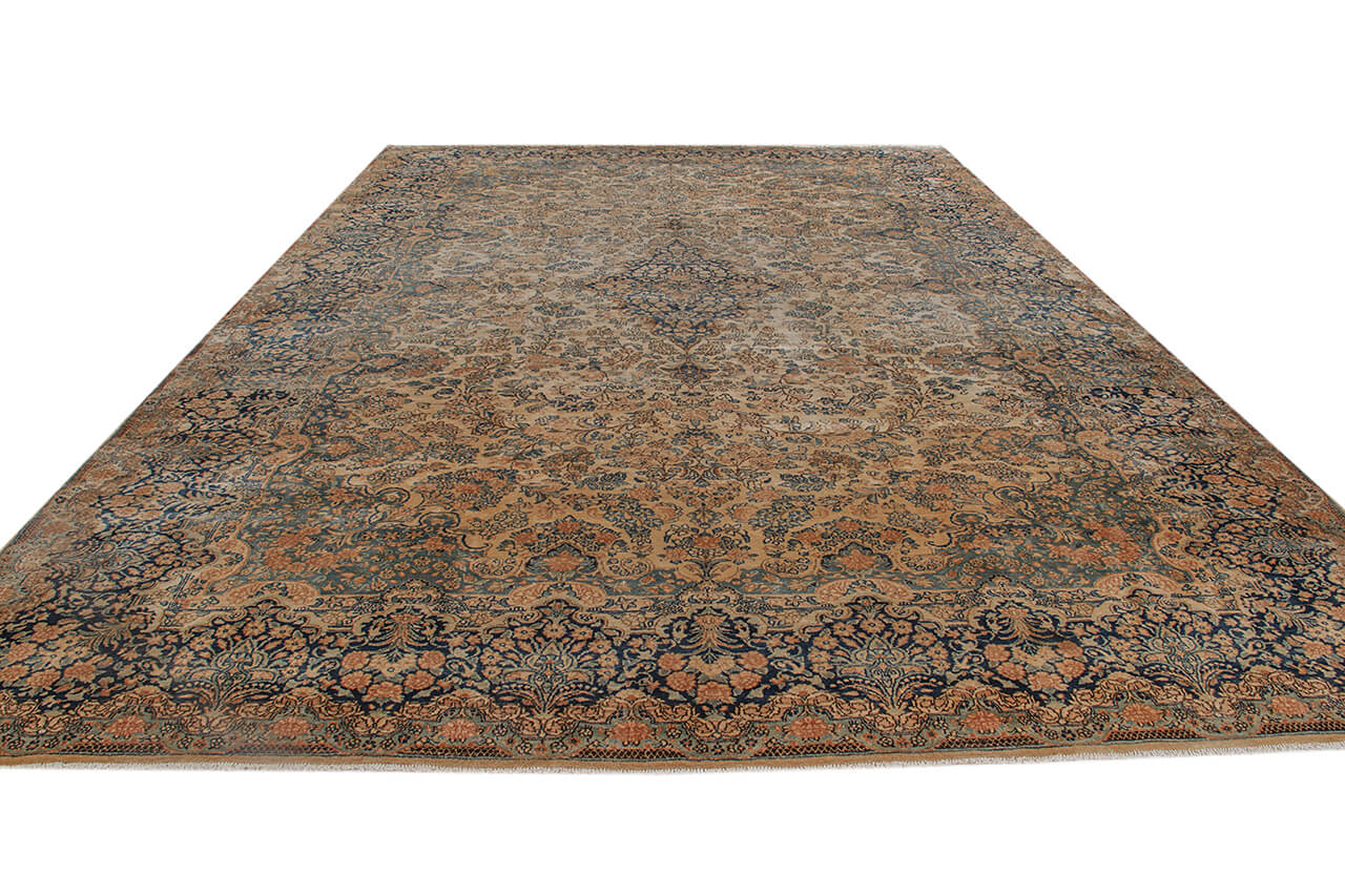 Tappeto Kerman Antico Persiano Autentico | Annodato a Mano 528x336cm