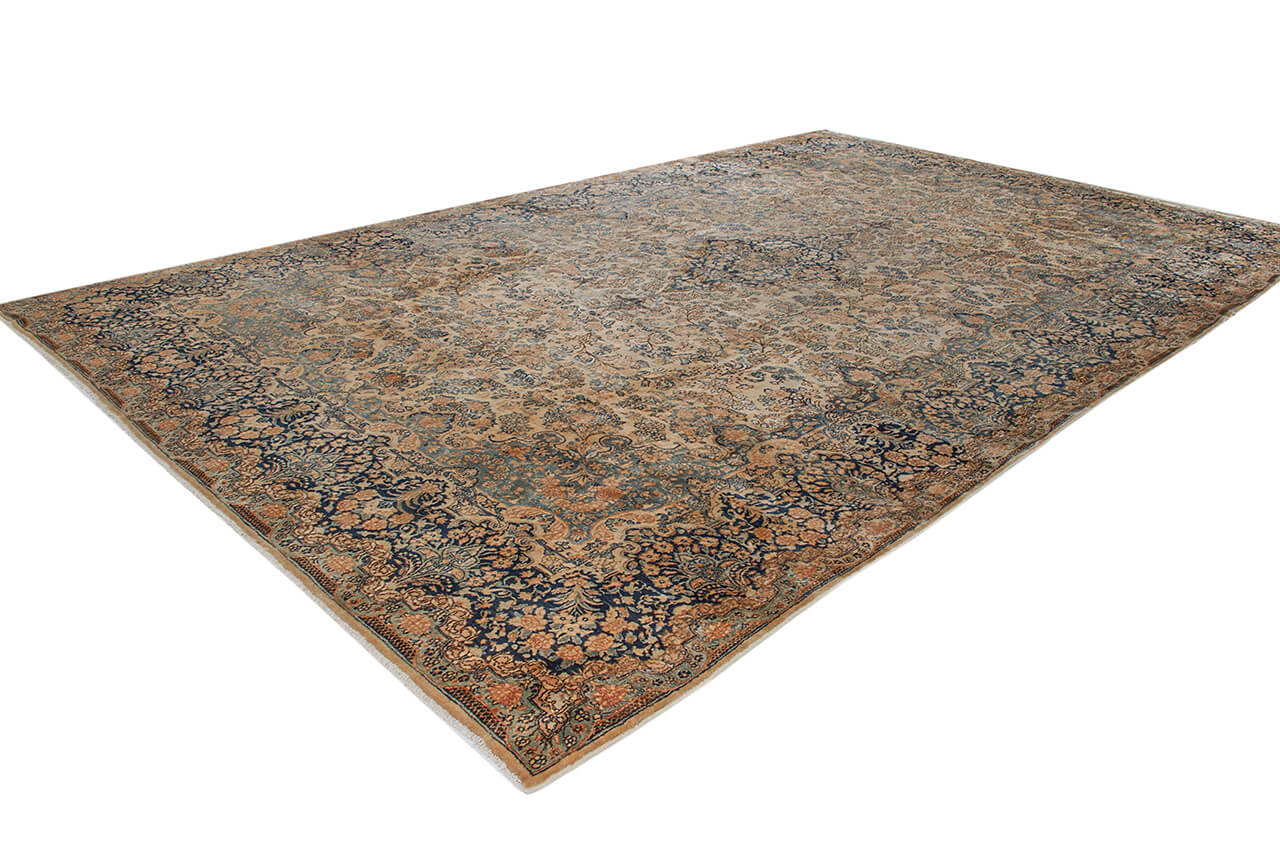 Tappeto Kerman Antico Persiano Autentico | Annodato a Mano 528x336cm