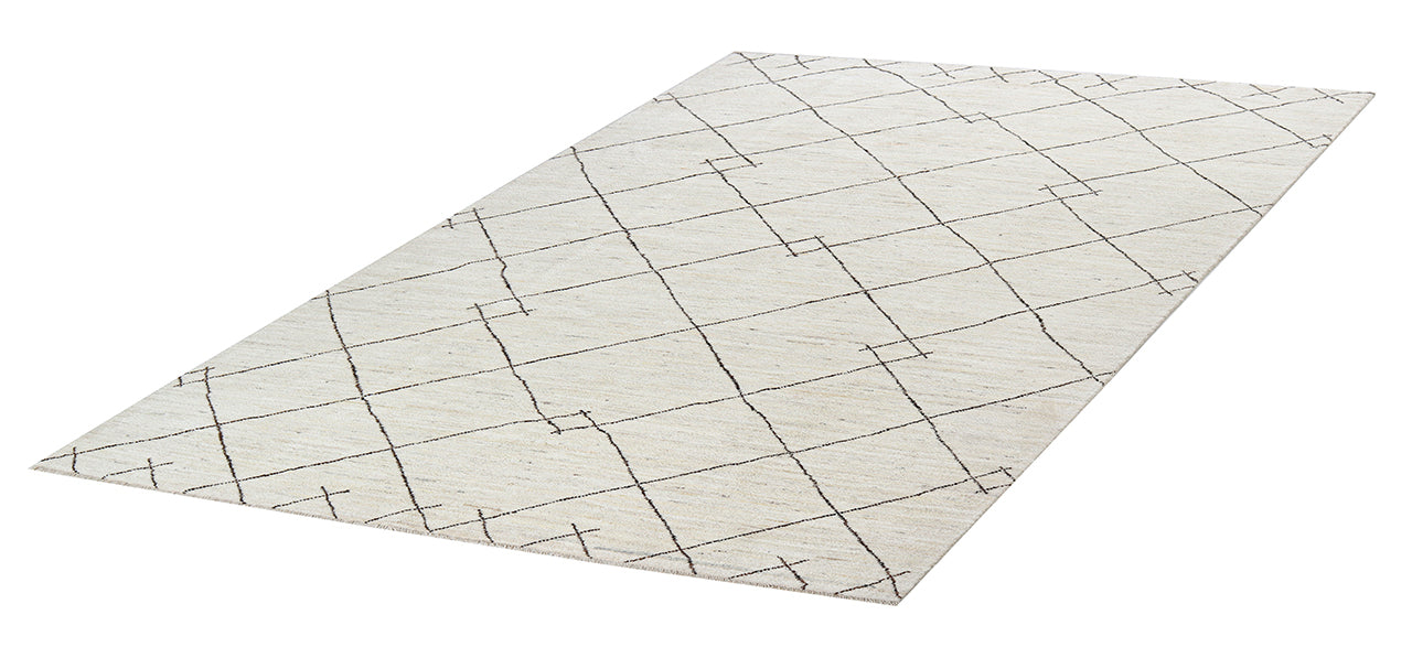 Modern design white Berber style carpet, handmade 298x190cm