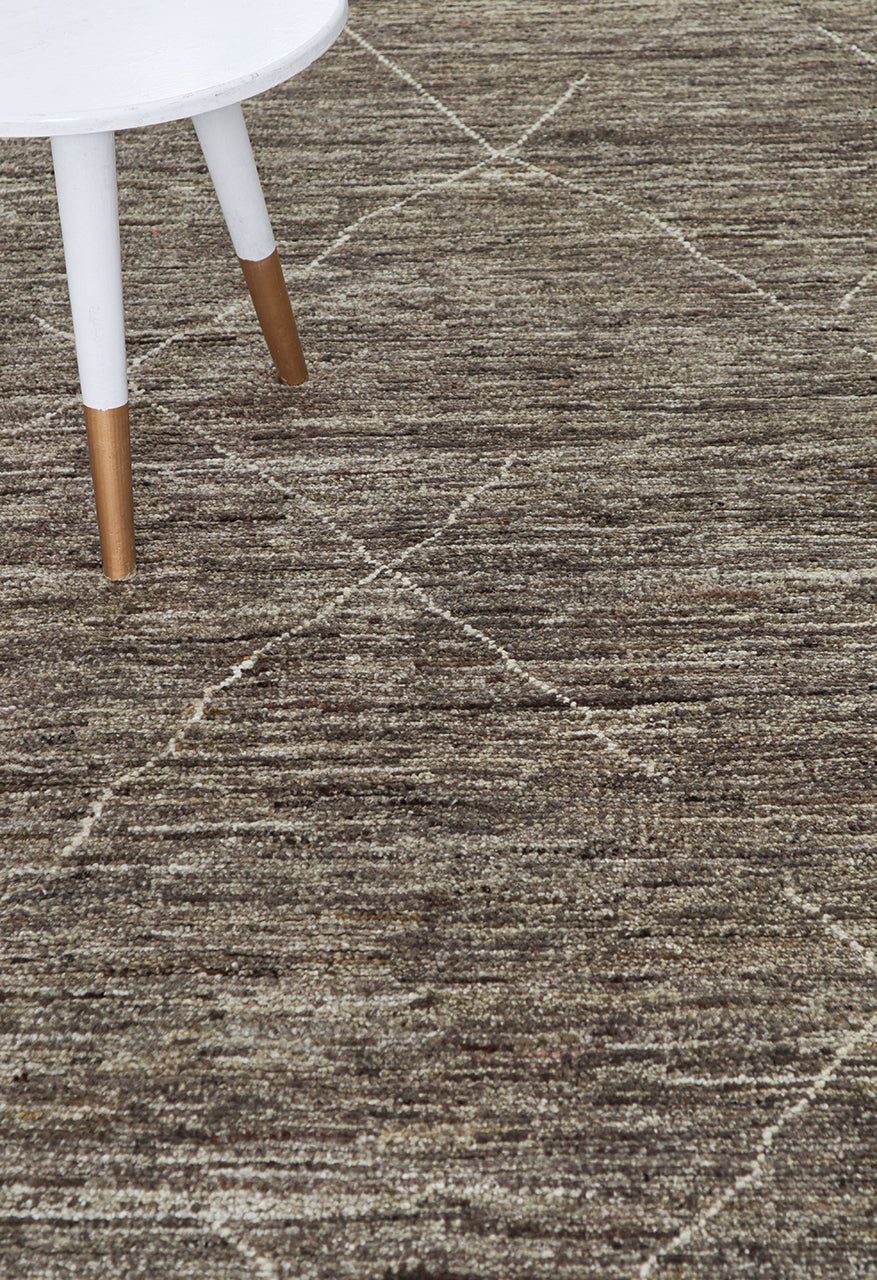 Modern design brown Berber style carpet, handmade 288x204cm