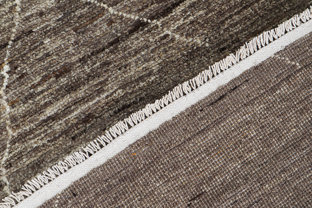 Modern design brown Berber style carpet, handmade 288x204cm