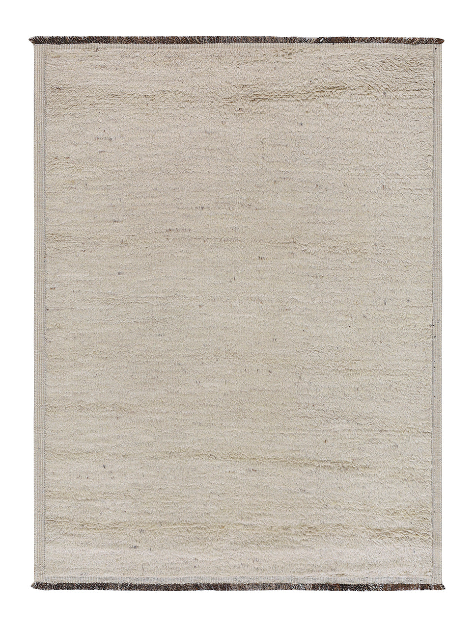 Modern design white plain Berber style carpet, handmade 237x174cm