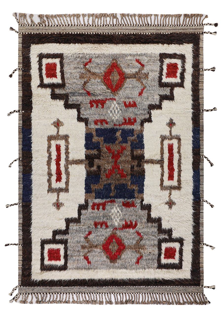 Navajo Berber style carpet multi, handmade 305x210cm
