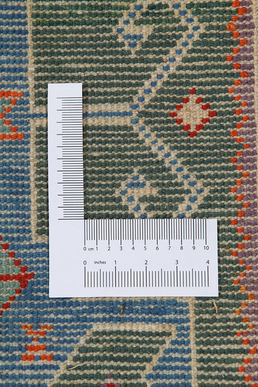 Classic Kazak runner rug, Orange, handmade, 313x79cm