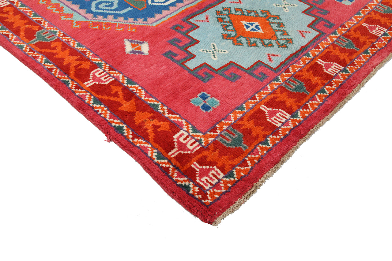 Classic Kazak carpet, Orange, handmade, 192x129cm