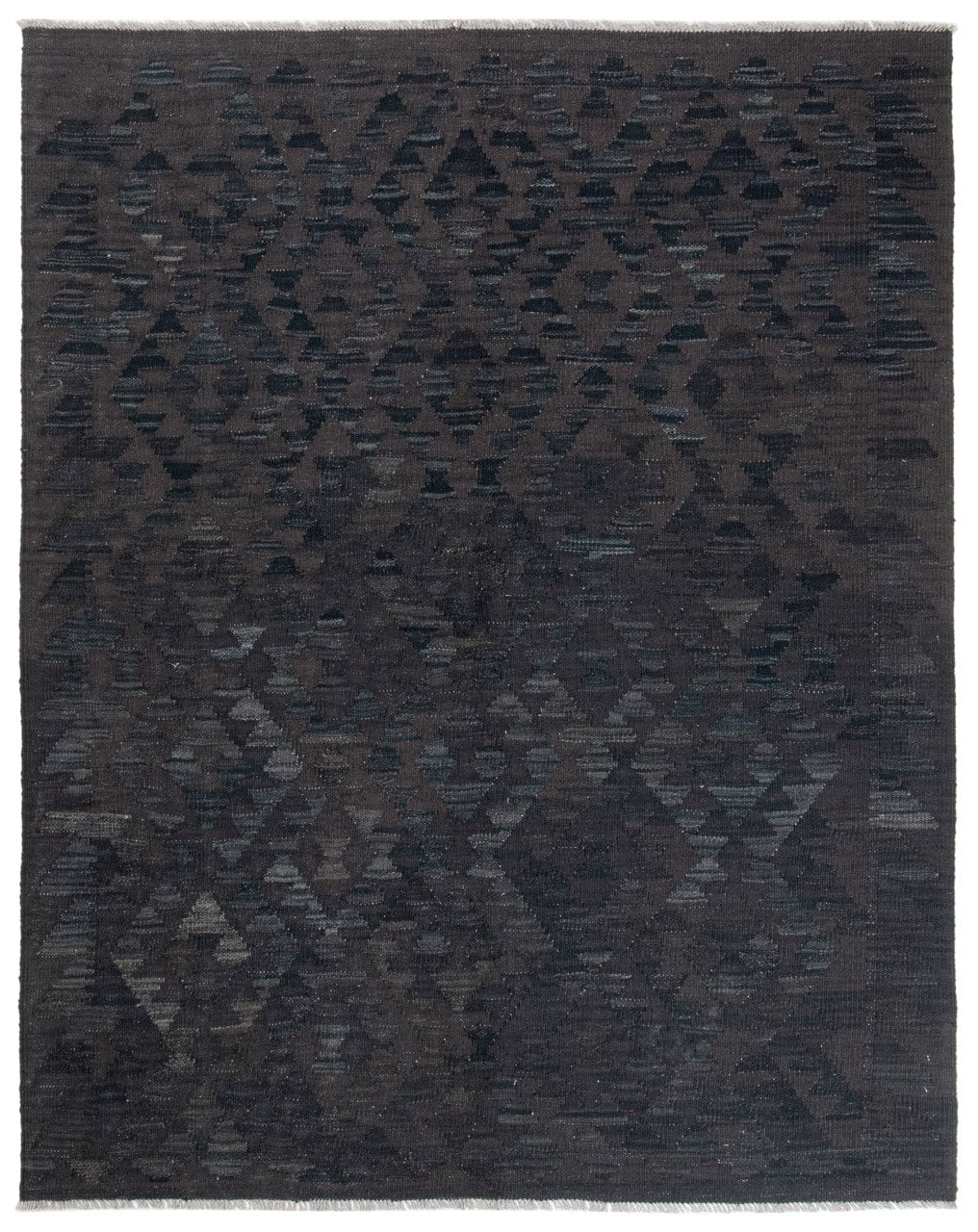 Tappeto Kilim Afghan Nero Naturale, Fatto a mano, 204x161cm