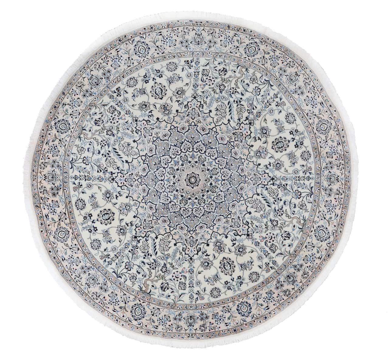 Fine Persian Nain Round Rug 9La 210_210 cm