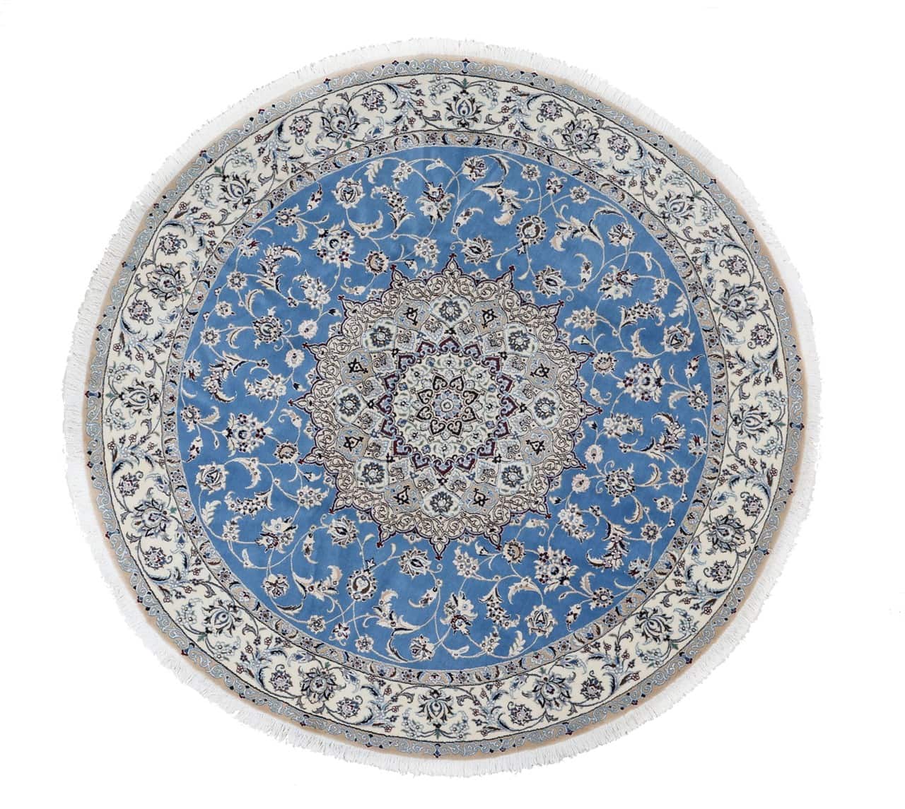 Fine Persian Nain Round Rug 9La 202_202 cm