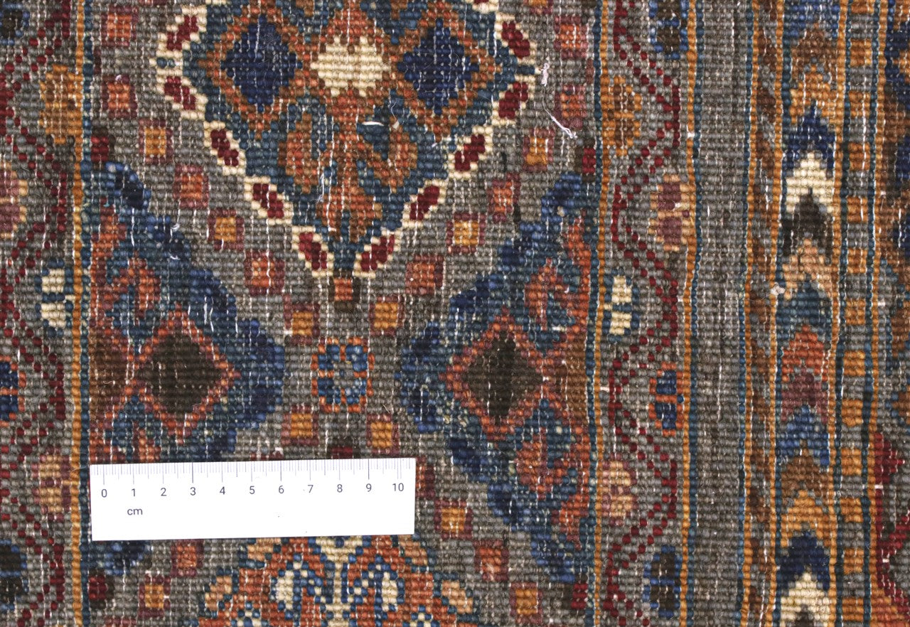 Tappeto Afghan grigio in lana, fatto a mano 231x171cm