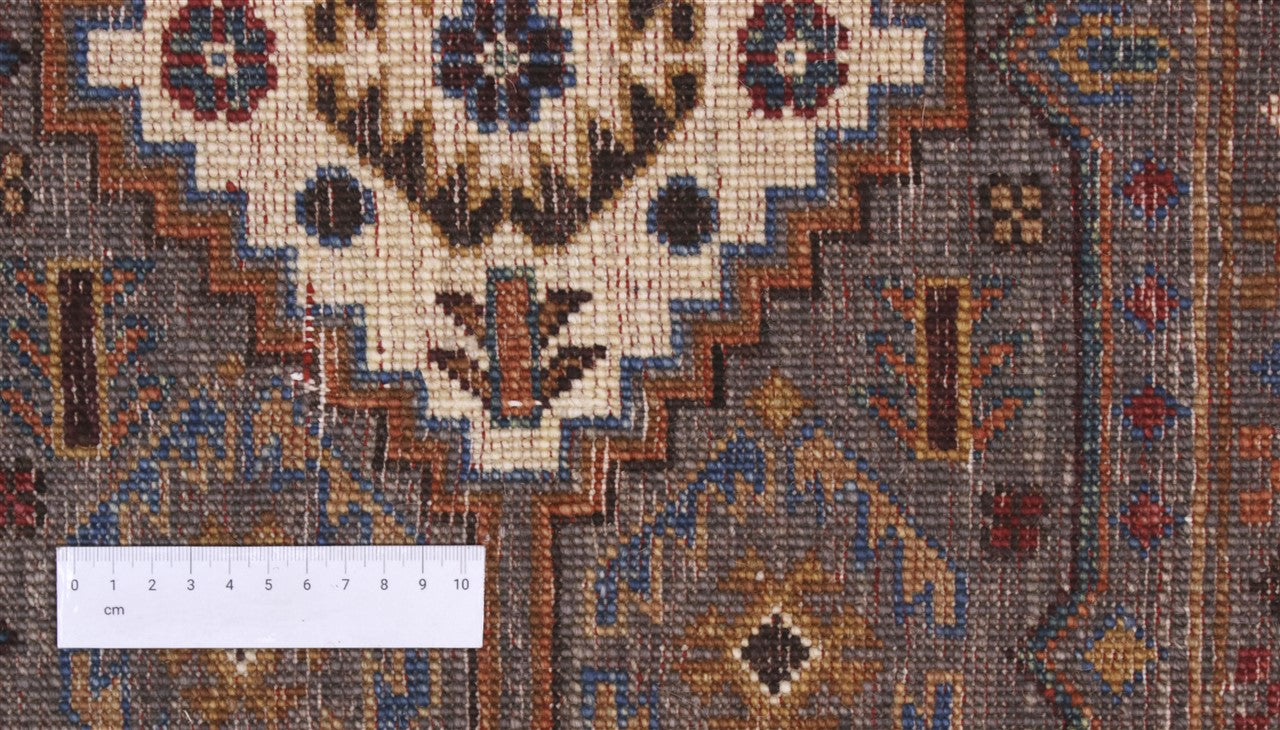 Tappeto Afghan marrone in lana, fatto a mano 242x174cm